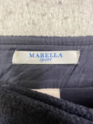 Marella Sport Μάλλινη Φούστα Μπλε με Κουμπιά & Φιόγκο Γυναικεία XL