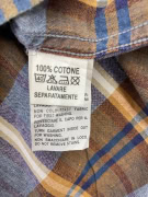 Marlboro Classics Long Sleeve Shirt Vintage with Logo Plaid Brown-Blue Men's XL