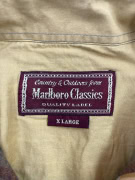 Marlboro Classics Long Sleeve Shirt Vintage with Logo Plaid Brown-Blue Men's XL