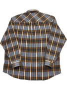 Marlboro Classics Long Sleeve Shirt Vintage with Logo Plaid Brown-Blue Men's XL