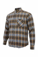 Marlboro Classics Long Sleeve Shirt Vintage with Logo Plaid Brown-Blue Men's XL