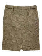 Max Mara Φούστα Vintage Herringbone Με Ζώνη Μπεζ-Καφέ Γυναικεία L