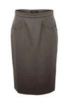 Max Mara Καφέ Μάλλινη Pencil Φούστα Γυναικεία M
