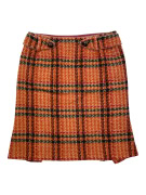 Max Mara Orange Plaid Wool Skirt Women’s Size L