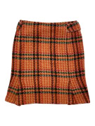 Max Mara Orange Plaid Wool Skirt Women’s Size L