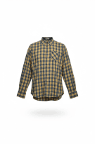 MCS (Marlboro Classics) Shirt Plaid Vintage with Logo Yellow-Blue Men's XL