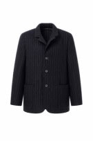 90S VINTAGE  CAPPOTTO A RIGHE NERO UOMO PRE OWNED  L