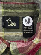MS LEE CAMICIA FLANELLA CHECK BORDEAUX VERDE UOMO PRE OWNED M