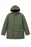1960s VINTAGE GIACCA CON CAPPUCCIO WORKWEAR VERDE OLIVA UOMO PRE OWNED L
