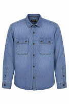 NAPAPIJRI DENIM SHIRT CLASSIC BLUE MEN PRE OWNED M