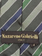 NAZARENO GABRIELLI ΓΡΑΒΑΤΑ ΚΛΑΣΙΚΗ ΡΙΓΕ ΣΚΟΥΡΟ ΠΡΑΣΙΝΟ ΑΝΤΡΙΚΟ PRE OWNED