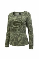 NFL Green Bay Packers Camo Top da donna a maniche lunghe M