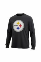 NFL PRO LINE MAGLIA A MANICHE LUNGHE PITTSBURGH STEELERS LOGO NERA UNISEX S usata