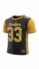NFL TEAM APPAREL PITTSBURGH STEELERS JERSEY VINTAGE STYLE LOGO BLACK/YELLOW MEN'S L