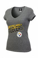 NFL Team Apparel Pittsburgh Steelers T-Shirt Logo Γκρι Γυναικείο M