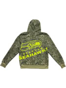 NFL TEAM APPAREL FELPA CON CAPPUCCIO SEATTLE SEAHAWKS STAMPA CAMOUFLAGE LOGO NEON DA UOMO L