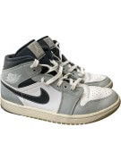 Nike Air Jordan 1 Mid Ανδρικά Sneakers Γκρι/Λευκά EU 40.5