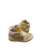 NIKE AIR JORDAN ONE MID SNEAKERS RETRO ΚΡΕΜ ΚΙΤΡΙΝΟ ΓΥΝΑΙΚΕΙΟ PRE OWNED EU 41
