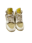 NIKE AIR JORDAN ONE MID SNEAKERS RETRO ΚΡΕΜ ΚΙΤΡΙΝΟ ΓΥΝΑΙΚΕΙΟ PRE OWNED EU 41