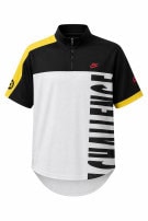 1990s NIKE CHALLENGE COURT ΜΠΛΟΥΖΑ ΠΟΛΟ ΜΕ ΦΕΡΜΟΥΑΡ SPORTSWEAR ΜΑΥΡΟ ΛΕΥΚΟ ΚΙΤΡΙΝΟ ΑΝΤΡΙΚΟ PRE OWNED L