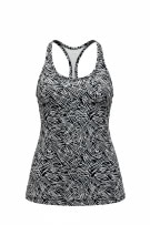 NIKE DRI-FIT ΑΜΑΝΙΚΟ TANK TOP SLIM FIT PATTERN BLACK/WHITE ΓΥΝΑΙΚΕΙΟ S