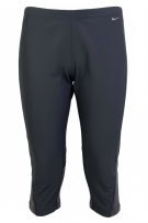 NIKE Κολάν 3/4 Αθλητικό DRI-FIT Logo Μαύρο-Γκρι Γυναικείο S