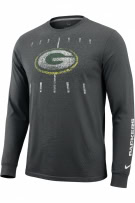 Nike NFL Green Bay Packers Longsleeve T-Shirt Big Logo Γκρι UNISEX L