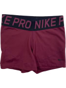 NIKE DRI-FIT SHORTS NIKE PRO LOGO BURGUNDY WOMEN M