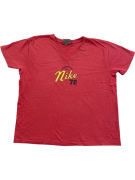 Nike T-Shirt Κόκκινο V-Neck Graphic Print Γυναικείο M