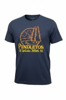 PENDLETON T-SHIRT SPELLOUT LOGO BLUE UNISEX M
