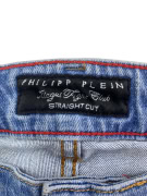 PHILIPP PLEIN ΤΖΙΝ ΠΑΝΤΕΛΟΝΙ STRAIGHT CUT ME ΦΘΟΡΕΣ ΚΑΙ ΛΟΓΟΤΥΠΟ ΜΠΛΕ UNISEX S