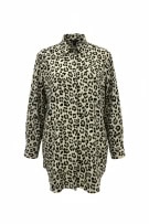 PIAZZA ITALIA Πουκάμισο Animal Print Leopard Μπεζ/Μαύρο Γυναικείο M