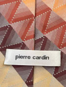 PIERRE CARDIN ΓΡΑΒΑΤΑ RETRO GEOMETRIC ΚΑΦΕ ΜΠΕΖ ΑΝΤΡΙΚΟ PRE OWNED