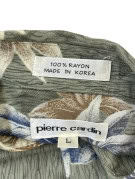 PIERRE CARDIN ΚΟΝΤΟΜΑΝΙΚΟ ΠΟΥΚΑΜΙΣΟ RETRO FLORAL OLIVE ΑΝΤΡΙΚΟ PRE OWNED L
