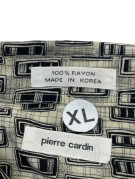 PIERRE CARDIN ΚΟΝΤΟΜΑΝΙΚΟ ΠΟΥΚΑΜΙΣΟ RETRO GRAPHIC ΜΠΕΖ ΜΑΥΡΟ ΑΝΤΡΙΚΟ PRE OWNED XL