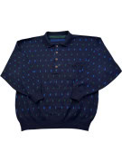 PIERRE CARDIN POLO IN MAGLIA VINTAGE NAVY UOMO PRE OWNED L