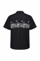 PIERRE CARDIN HAWAIIAN SHIRT GRAPHIC BLACK MEN PRE OWNED L