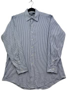 POLO BY RALPH LAUREN ΠΟΥΚΑΜΙΣΟ ΡΙΓΕ VINTAGE ΜΠΛΕ/ΛΕΥΚΟ UNISEX L preowned