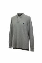 Polo Ralph Lauren Polo grigio a maniche lunghe Custom Fit taglia M
