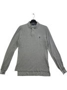 Polo Ralph Lauren Polo grigio a maniche lunghe Custom Fit taglia M