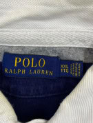 POLO RALPH LAUREN RUGBY SHIRT CLASSIC SPORTSWEAR NAVY GREY MENS PRE OWNED XXL