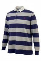POLO RALPH LAUREN RUGBY SHIRT CLASSIC SPORTSWEAR NAVY GREY MENS PRE OWNED XXL
