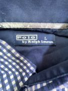 POLO RALPH LAUREN SHIRT CHECK LOGO BLUE MEN'S L