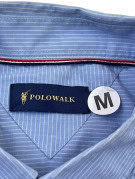 POLOWALK SHORT SLEEVE SHIRT STRIPED LIGHT BLUE MENS PRE OWNED M