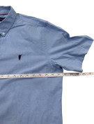 POLOWALK SHORT SLEEVE SHIRT STRIPED LIGHT BLUE MENS PRE OWNED M