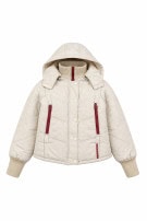 1990s PRADA HOODED JACKET MINIMAL CREAM WOMEN PRE OWNED S