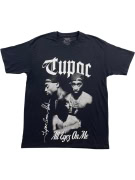 PULL&BEAR T-SHIRT 2PAC "ALL EYEZ ON ME" GRAPHIC ΜΑΥΡΟ UNISEX M