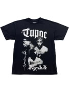 PULL&BEAR T-SHIRT 2PAC "ALL EYEZ ON ME" GRAPHIC ΜΑΥΡΟ UNISEX M