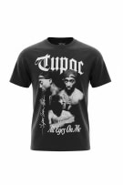 PULL&BEAR T-SHIRT 2PAC "ALL EYEZ ON ME" GRAPHIC ΜΑΥΡΟ UNISEX M