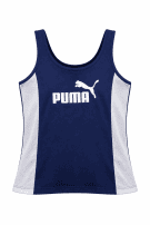 90s PUMA TOP SPORTIVO MINIMAL BLU DONNA PRE OWNED L